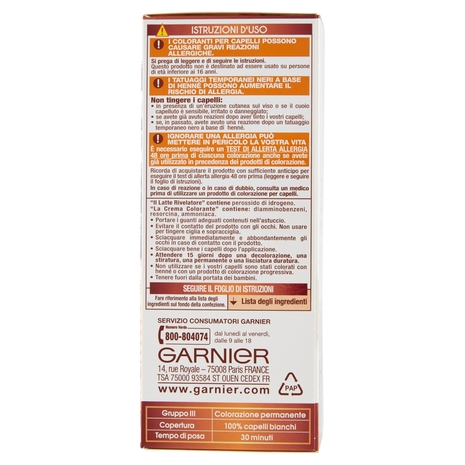 Garnier Belle Color Colore Luminoso, Tinta per Capelli Bianchi 80 Nero Naturale